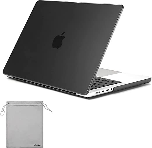 ProCase for New MacBook Pro 16 Inch 2021 Case (M1 Pro / M1 Max), Hard Case Shell Cover -Black