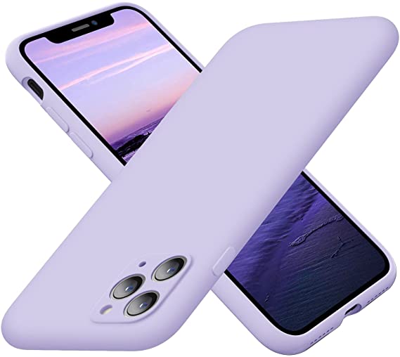 Cordking iPhone 11 Pro Case, Silicone Ultra Slim Shockproof Phone Case with Soft Anti-Scratch Microfiber Lining, [Enhanced Camera Protection], 5.8 inch, Clove Purple