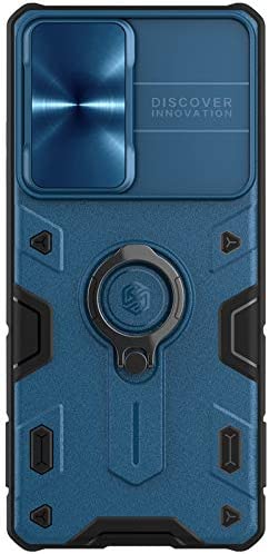 Nillkin Case for Samsung Galaxy S21 Ultra S 21 Ultra (6.8" Inch) CamShield Slider Camera Armor Military Grade Camera Protect Double Layered Protection TPU + PC Kickstand Blue