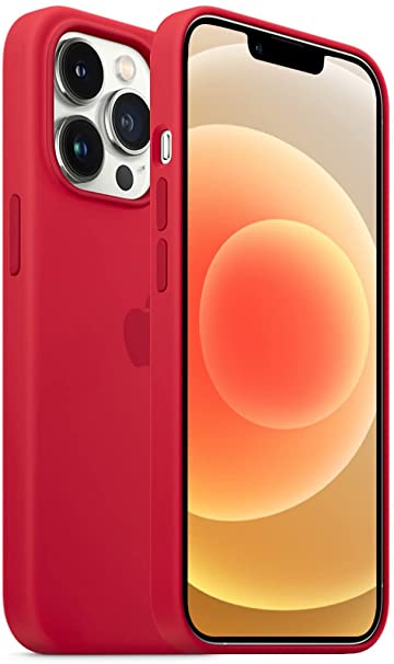 Vesgood 13 Pro Max Silicone Magsafe Case Compatible with iPhone 13 Pro Max Silicone Case with Magsafe 6.7 Inch (Red)