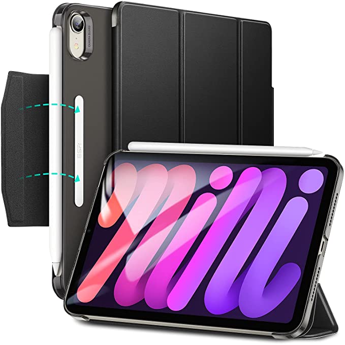 ESR Trifold Case Compatible with Tablet 2021 Translucent Smart Case, Trifold Stand with Clasp, Auto Sleep/Wake, Supports Pencil 2 Pairing and Charging, Black