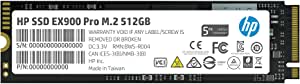 HP EX900 Pro 512GB NVMe Internal PC SSD - Gen3 x4 PCIe, M.2 2280, 3D NAND, Up to 2080 MB/s - 9XL76AA#ABA