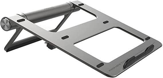 Promate Aluminum Laptop Stand with USB-C Hub, 9-in-1 Detachable USB-C Desk Hub Stand with 100W USB-C Power Delivery, 4K HDMI Port, 1Gbps Ethernet Port, Dual USB 3.0 Ports and MicroSD Slot, PrimeBase-C