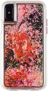 Case-Mate iPhone X Case - GLOW WATERFALL - Glow in The Dark Cascading Liquid Glitter - Protective Design - Apple iPhone 10 - Pink Glow