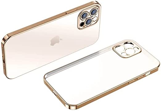Luxury Case for iPhone 13 Pro Max - New Thin Shockproof TPU Cases, Impact-Absorbing Angle Structure, High-Grade and Upgraded Anti-oxidant Material. (Gold)