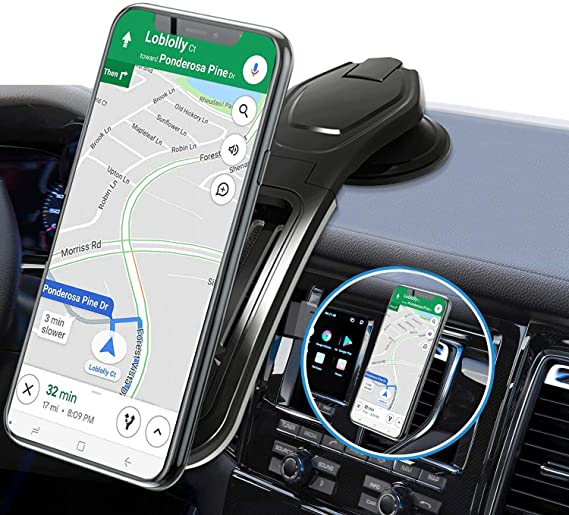 Magnetic Phone Car Mount,TIMPOU Universal Dashboard Car Phone Holder with a Air Vent Clip,Super Sticky Suction Cup,Adjustable Long Arm,Super Strong Magnets,Suitable for All Smartphones
