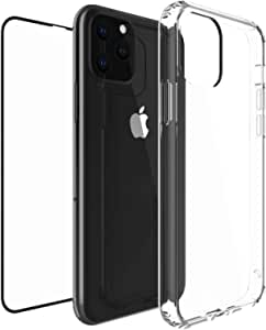 Luvvitt Clear View Case Designed for iPhone 11 Pro + Tempered Glass Screen Protector for Apple iPhone XI 11 Pro 5.8 inch 2019 - Black