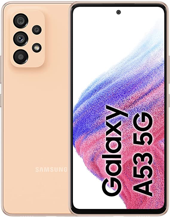 SAMSUNG Galaxy A53 5G Mobile Phone SIM Free Android Smartphone, 256GB, 8GB RAM, Dual Sim Mobile Phone, Awesome Peach