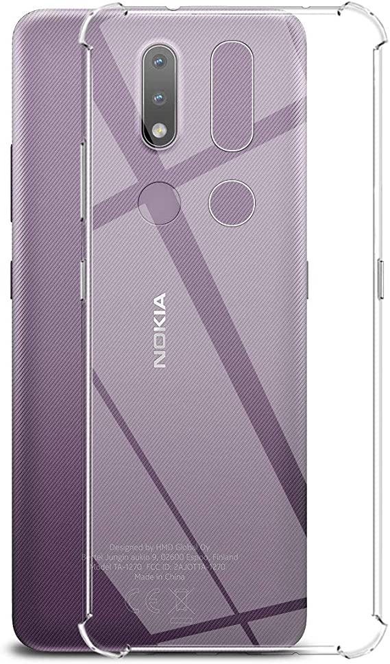 GEEMEE Case for Nokia 2.4, Clear Gel Back Protector Ultra Thin Shell, Soft Crystal Silicone TPU Waterproof Anti-Scratch Phone Protective Cover (Transparent)