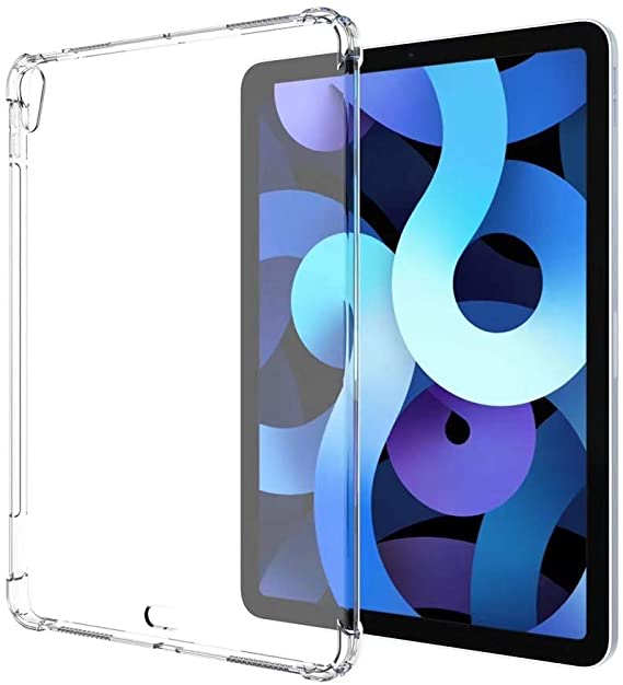 Gylint iPad Air 4 Premium Crystal Clear Shock Absorption Technology Bumper Soft Protective TPU Cover Case for iPad 10.9 / iPad Air 4th Gen Clear