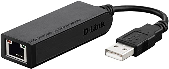 D-Link DUB-E100 High-Speed USB 2.0 Fast Ethernet 10/100 Mbit/s Ethernet Adapter, Black