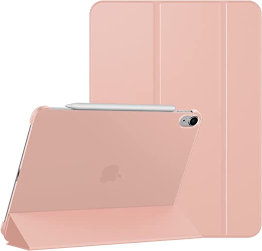 JETech Case for iPad Air 5/4 (2022/2020 5th/4th Generation 10.9-Inch), Slim Stand Hard Back Shell Cover with Auto Wake/Sleep (Rose Gold)