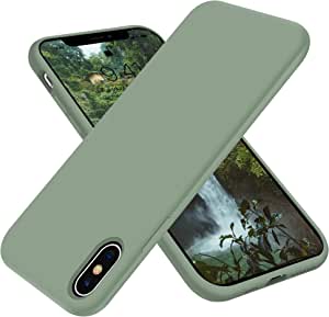 OTOFLY iPhone Xs Max Case,Ultra Slim Fit iPhone Case Liquid Silicone Gel Cover with Full Body Protection Anti-Scratch Shockproof Case Compatible with iPhone Xs Max, [Upgraded Version] (Calke Green)