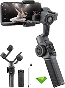 Zhiyun Smooth 5 3-Axis Focus Pull & Zoom Capability Handheld Gimbal Stabilizer for Smartphone, Compatible with iPhone 13 Pro Max Mini 12 11 XS XR X 8 7 6 Plus Android Samsung Galaxy S8+ S8 S7 S6 S5