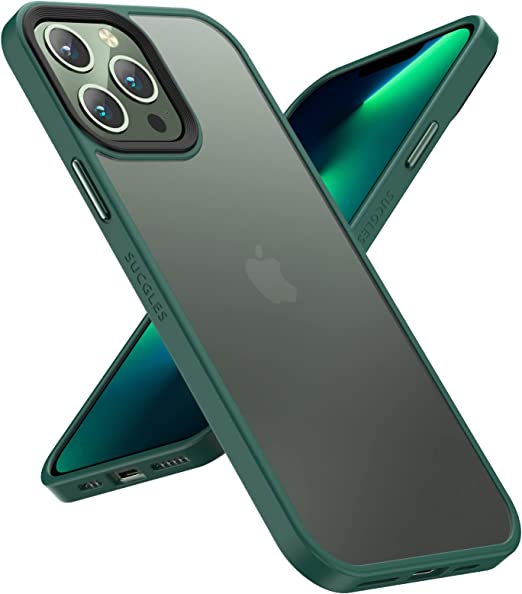 【𝟮𝟬𝟮𝟮 𝗡𝗲𝘄】 for iPhone 13 Pro Max Case iPhone 13 Pro Max Cover Apple 13pro Max Phone Cases Slim Matte Shockproof Women and Men [Sleek Premium Touch] [Military Drop Protection] (Frosted Green)