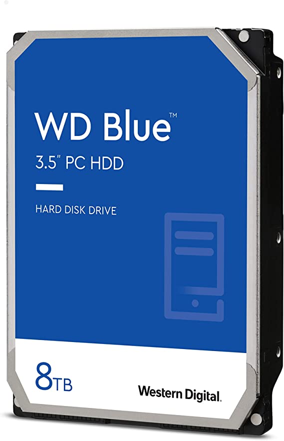 Western Digital 8TB WD Blue PC Hard Drive HDD - 5640 RPM, SATA 6 Gb/s, 128 MB Cache, 3.5" - WD80EAZZ