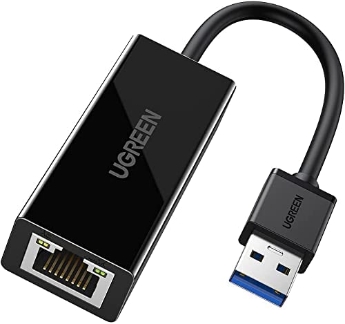 UGREEN USB Ethernet Adapter USB 3.0 to 10 100 1000 Gigabit Ethernet LAN Network Adapter Ethernet Compatible with Nintendo Switch MacBook Surface Pro Laptop PC Black (CM209)