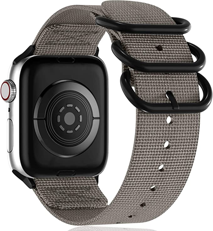 Muranne Compatible with Apple Watch Band 40mm 38mm 42mm 44mm iWatch SE Series 6 5 4 3 2 1 for Women Men, Stylish Breathable Woven Nylon Replacement Sport Loop Bands with Military Style Steel Clasp