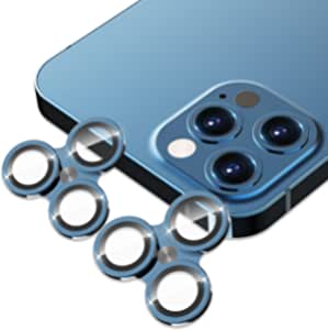 [3 in 1] 2 Pack UniqueMe Camera Lens Protector Compatible with iPhone 12 Pro 6.1 inch [Not for iPhone 12 Pro max] [ Tempered Glass] [Easy Installation] [HD Clear] [Anti-Scratch]-Sea Blue