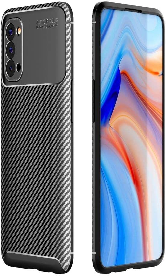 For Oppo Reno 4, Carbon Fiber Shockproof Original Beatle Case from CompuMisr - Black