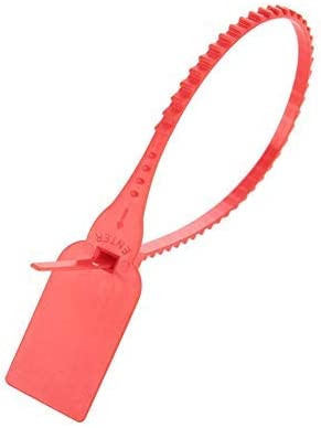 100 Pieces Tag Zip Ties Self Locking Adjustable S Tidy Wrap Plastic Tamper Seals Zip Ties Heavy Duty Cable Ties Red and Yellow(Red)