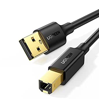 UGREEN USB 2.0 Printer Cable - A-Male to B-Male Cord USB A to B Cable High Speed Scanner Cord Compatible with Hp, Cannon, Brother, Samsung, Dell, Epson, Lexmark, Xerox,Piano, Dac and More 10 FT