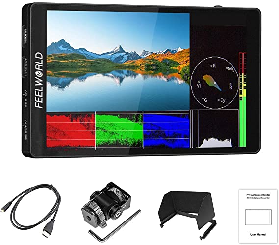 FEELWORLD F7 PRO 7 Inch 3D LUT Touch Screen DSLR Camera Field Director AC Monitor F970 External Power and