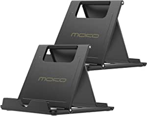 MoKo [2 Pack Phone/Tablet Stand, Foldable Desktop Holder for 4-11" Devices, Fit with iPhone 13 Pro Max/13, iPhone 12/12 pro Max/11/Xs Max, iPad Air 4/Mini 6 2021, iPad 9th 10.2, Galaxy S20, Black