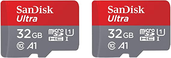 SanDisk 32GB 2-Pack Ultra MicroSDHC UHS-I Memory Card (2x32GB) - SDSQUAR-032G-GN6MT