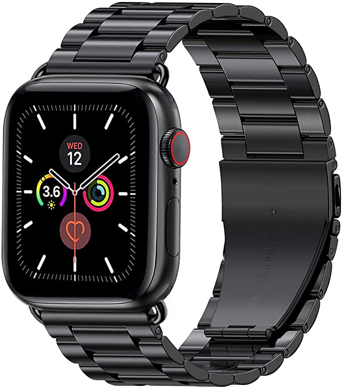 JNCVXN Compatible with Apple Watch Band 45mm 44mm 42mm 41mm 40mm 38mm, Stainless Steel Metal Band Adjustable Wristband Replacement Strap Watchband for Apple Watch Series 7 iWatch Series 6/5/4/3/2/1/SE