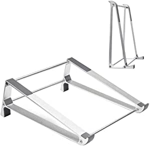 SKYZONAL Aluminum Laptop Stand 2 in 1 Ergonomic Ventilated Tablet Notebook Laptop Riser Portable Computer Stand for Laptop (Silver)