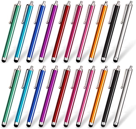 homEdge Stylus Pen Set of 20 Pack, Universal Capacitive Touch Screen Compatible with iPad, iPhone, Samsung, Kindle Tough, Compatible with All Device with Capacitive Touch Screen – 10 Color