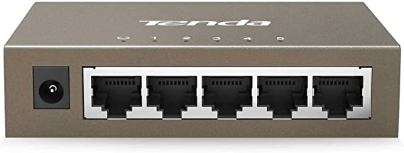 Tenda TEG1005D 5 Ports 10/100/1000 Mbps Gigabit Ethernet Network Switch, Ethernet Splitter Works with IEEE 802.3u/x, Auto MDI/MDIX, 6KV Lightning Protection, Desktop and Wall Mounting, Plug and Play