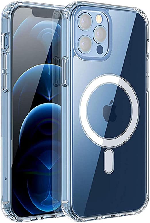 Magnetic Clear Case for iPhone 13 Pro with Magnetic Ring, Compatible with Mag-Safe Accessories, Slim Fit Anti-Yellowing Shockproof Protective Case for iPhone 13 Pro (6.1" Screen)