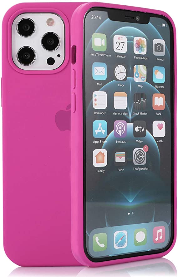 Assletes Silicone Case Compatible for iPhone 12 Pro Max, Soft Liquid Silicone Gel Rubber Bumper Cover, Slim Fit Full Body Protective Shockproof iPhone 12 Pro Max Case - Dragon Fruit