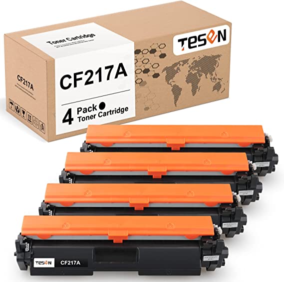 17A CF217A TESEN Compatible Toner Cartridge Replacement for HP 17A CF217A for HP Pro M102w M102a MFP M130fw M130nw M130fn M130a Printer 4 Packs Black with CHIP