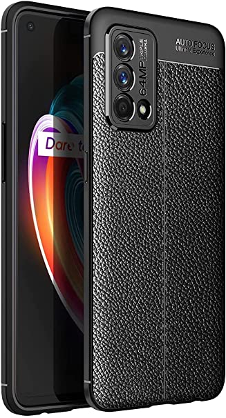 Case For Realme GT Master, Flexible Rugged Armor Case with Brushed Carbon Fiber Pattern - Original New Case From GrabMobily - Heavy Duty Protection Cover - Slip-Resistant - Black