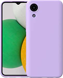 Foluu Silicone Case for Samsung Galaxy A03 Core, Liquid Gel Rubber Bumper Case with Soft Microfiber Lining Cushion Slim Hard Shell Shockproof Protective Cover for Samsung Galaxy A03 Core (Purple)