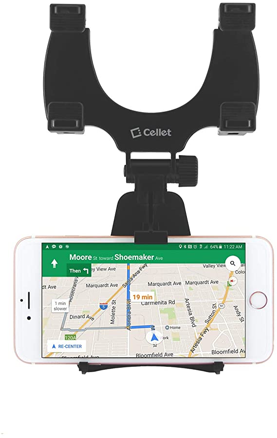 Cellet Rearview Mirror Phone Holder, Auto Bracket Cradle Compatible for Motorola Moto Z3,Z3 Play,Z2 Play,Z Play Droid,Moto G6/G,e5 Play,E5 Plus,E4 Plus,G6 Play,X4,Z2 Force,Z Droid