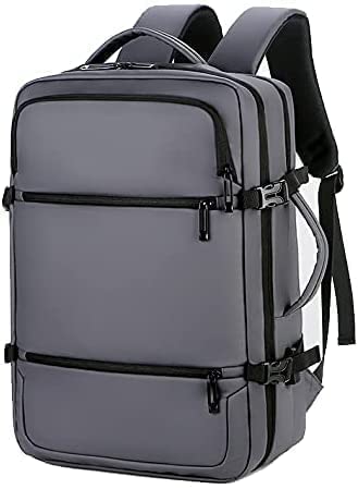 15.6 Laptop Business Waterproof USB Travel Backpack, Grey