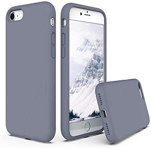 iPhone SE 2020 Case, iPhone 8 Case, Non-Slip Liquid Silicone Gel Rubber Bumper Case Soft Microfiber Lining Hard Shell Shockproof Full-Body Protective Case Cover for iPhone 7/8/SE (Purple)