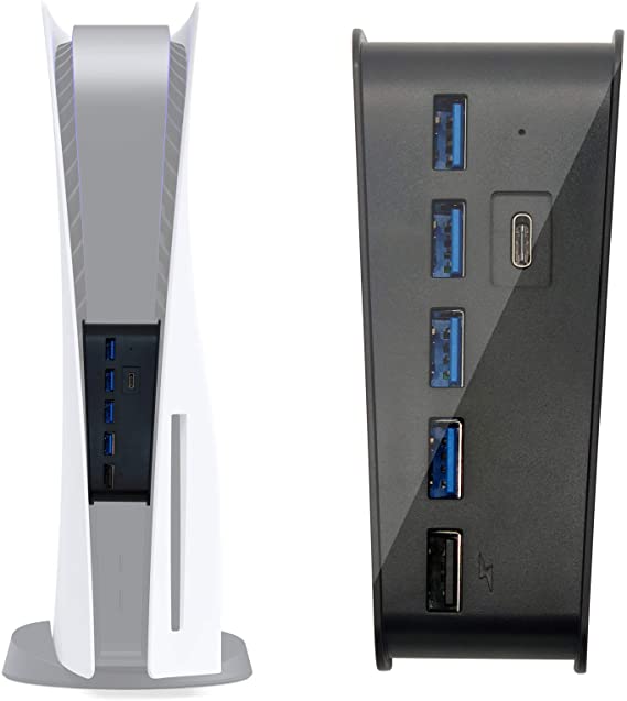 Ankey 5 Port USB Hub for PS5, USB High-Speed Expansion Hub Charger USB Extender Compatible with PS5 Playstation 5 Game Console