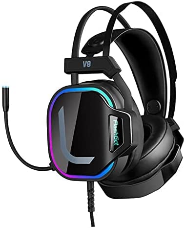 Flash Get V8 HIGH END BACKLIGHT GAMING HEADSET FOR PC, BLACK