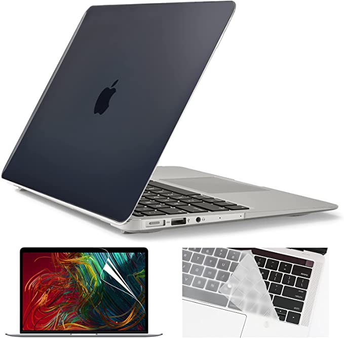 COATIT Compatible with MacBook Pro 14 Inch Case 2021 Release A2442 M1 Pro Chip, Crystal Plastic Hard Shell Case&Keyboard Cover&Screen Protector,Black