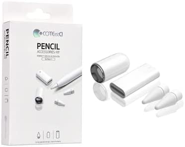 Coteetci Pencil Accessories Kit For Apple Pencil 1 (Pencil Tips + Charging Adapter + Cap)