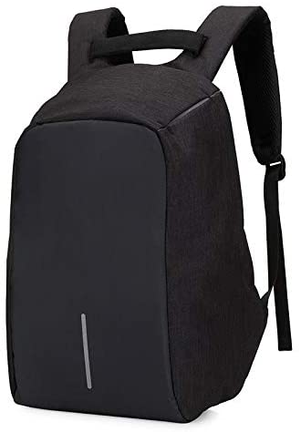 Anti-Theft Travel Backpack Large Capacity Waterproof Laptop Bag with USB Charging Port - Black