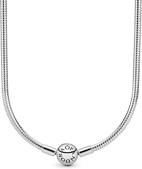Pandora Women's Silver Necklace With Round Clasp Necklace - 590742Hv-42