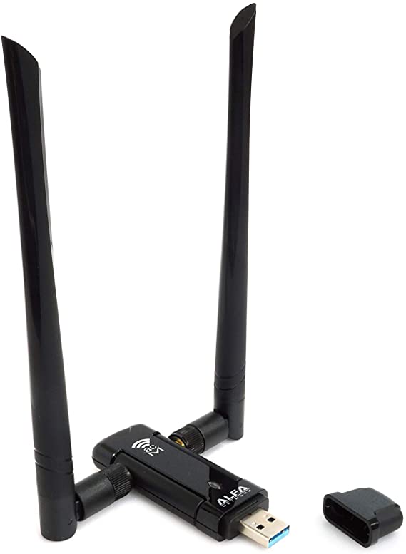 Alfa Long-Range Dual-Band AC1200 USB 3.0 Wi-Fi Adapter w/ 2X 5dBi External Antennas - 2.4GHz 300Mbps/5GHz 867Mbps - 802.11ac & A, B, G, N - Windows, MacOS & Kali Linux Supported - (AWUS036ACM)