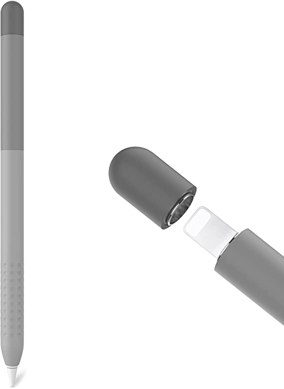 Delidigi Gradient Color Case Cover for Apple Pencil 1st Gen, Silicone Case Sleeve Protective Cover Accessories for Apple Pencil 1st Generation (Gradient Grey)