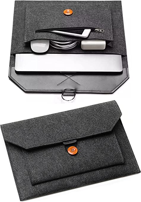 Wool Felt Sleeve Laptop Case Cover Bag For Apple MacBook Air Pro Pouch Laptop Cover Notebook Power Adapter Bag Unisex Briefcase